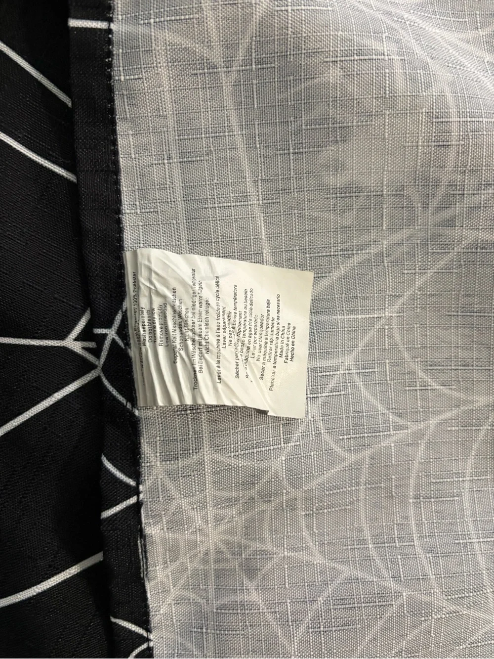 Echo Black and White Spiderweb Print Fabric tablecloth